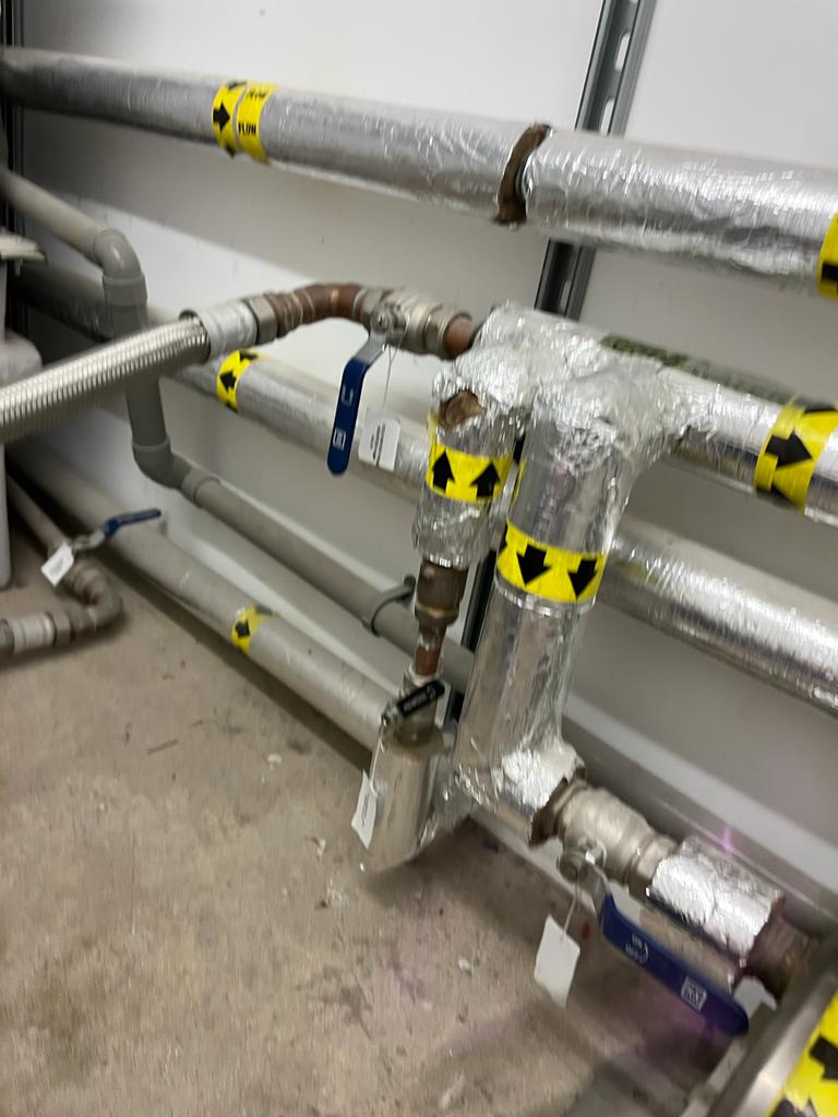 new boiler pipe install